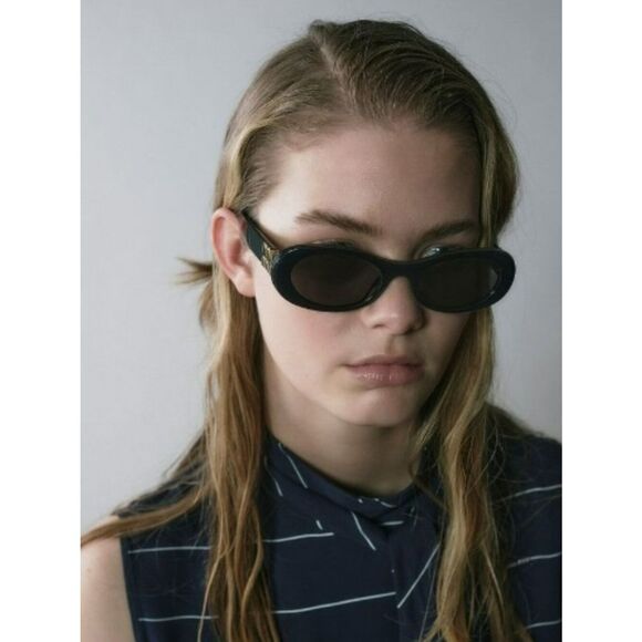 NEW Miu Miu MU06ZS 1AB5S0 Black Dark Grey Oval Unisex Sunglasses MU 06ZS main image 8